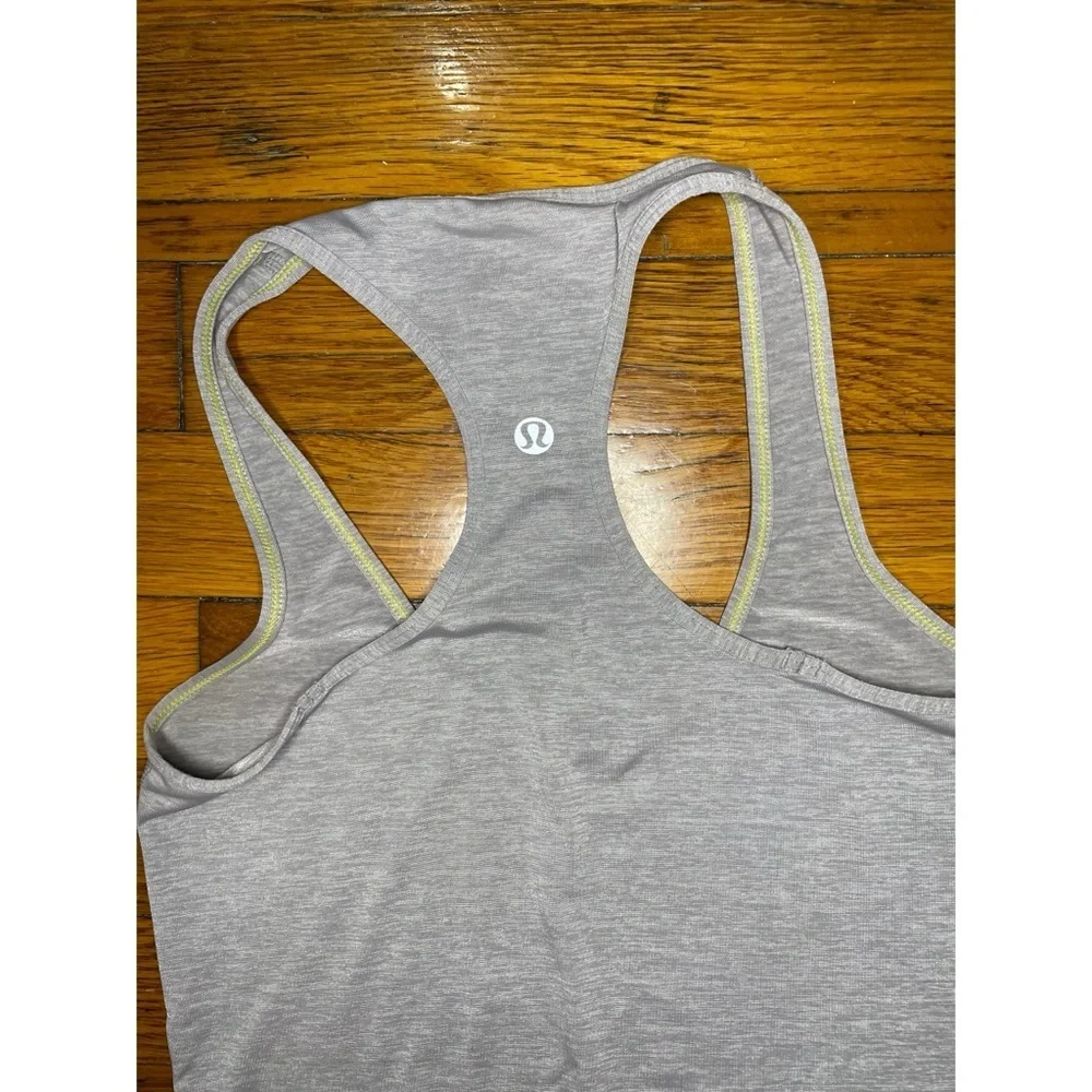 Lululemon Cool Racerback *Extra Long Metallic Silver Size 4 Workout Top